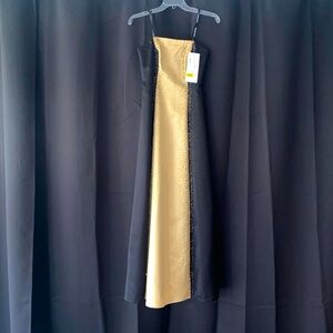 Morgan and Co by Linda Burnell Strapless Dress Black and Gold formal dress